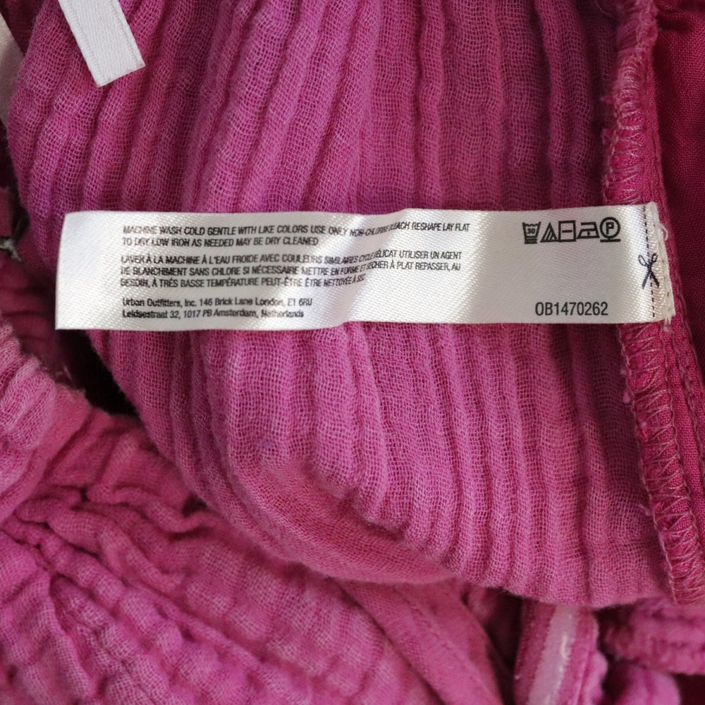 Anthropologie The Bethany Jumpsuit XS Pink Cotton Gauze‎ Wide Leg - Picture 8 of 9